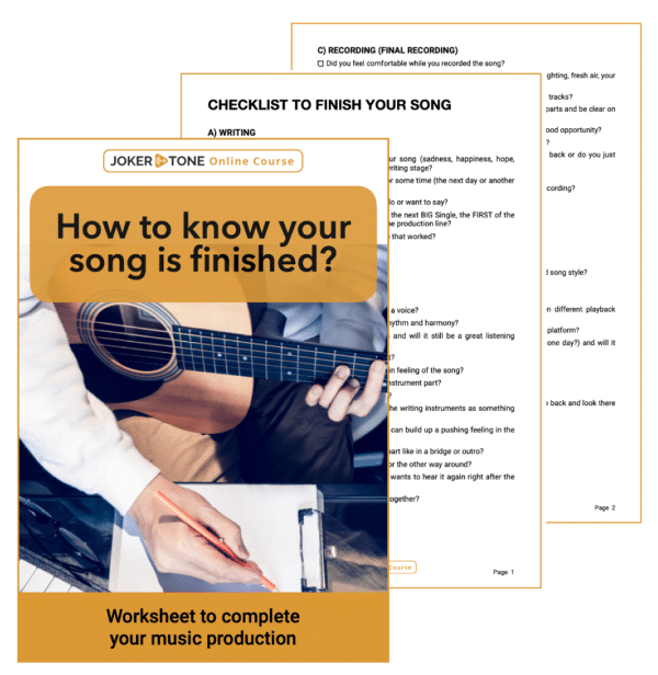 Joker Tone Course - Worksheet images
